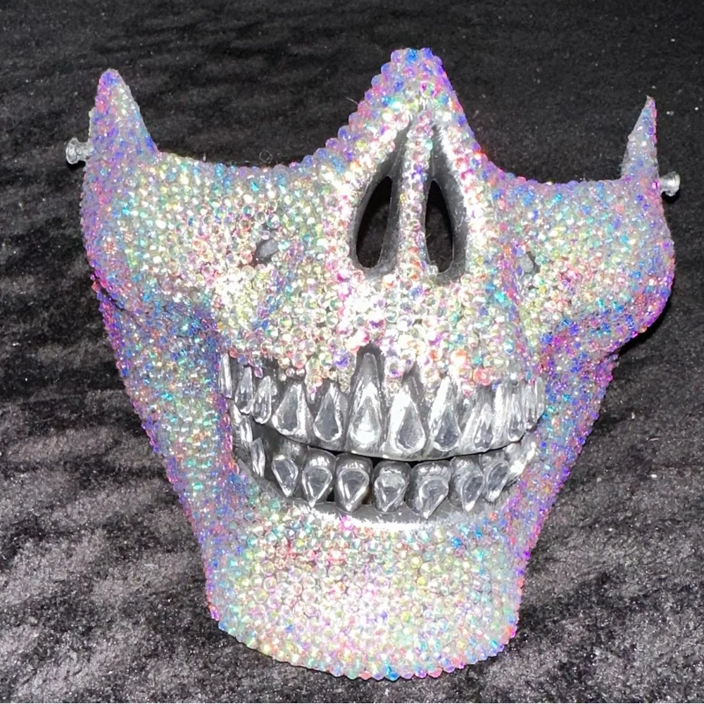 Bejeweled Halloween skull skeleton mask
